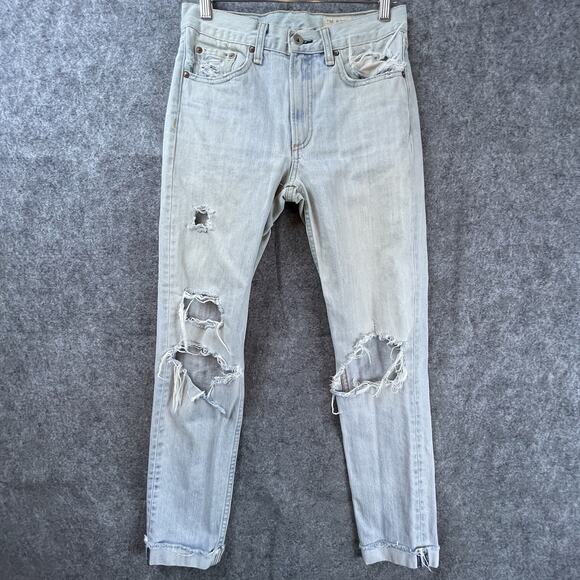 Rag & Bone Jeans Womens 24 Marilyn Union Pool Cropped Destroyed Vintage Wash - Picture 1 of 11